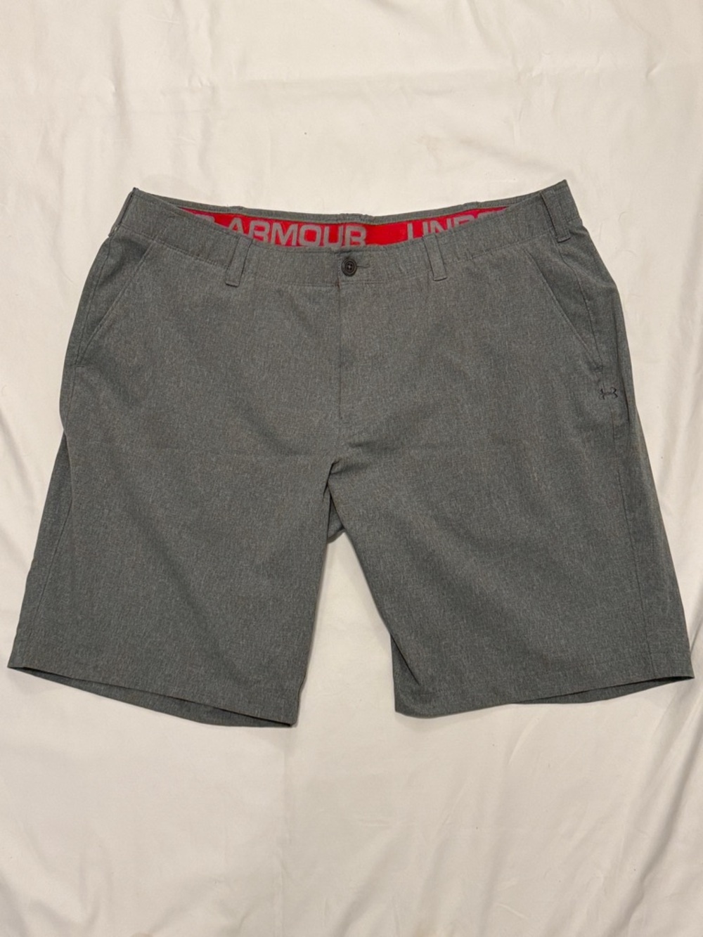 Under Armour Gray Men's Loose Flat Front Performance Flex Waist Shorts Gray 40